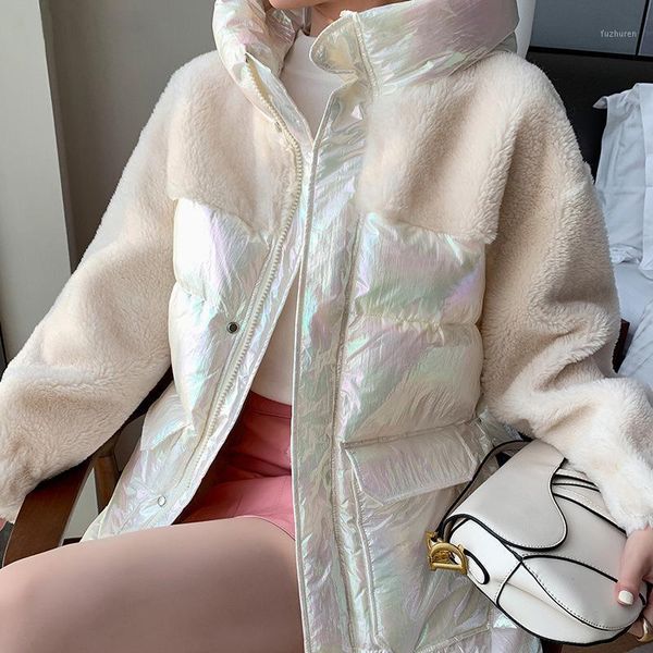 women's down & parkas autumn jackets for women fashion wool blends faux fur coats female winter womens loose thick warm spliced sequins, Black
women's down & parkas autumn jackets for women fashion wool blends faux fur coats female winter womens loose thick warm spliced sequins, Black