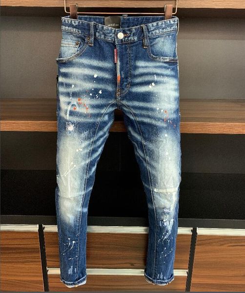men's jeans 2021 style stitching printing slim straight leg motorcycle rider ripped pants men, Blue
men's jeans 2021 style stitching printing slim straight leg motorcycle rider ripped pants men, Blue