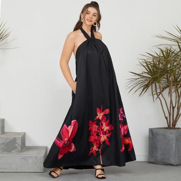 plus size dresses 2021 halter long sundress celmia summer women floral printed backless maxi dress casual loose ruffles vestido 5xl, Black
plus size dresses 2021 halter long sundress celmia summer women floral printed backless maxi dress casual loose ruffles vestido 5xl, Black