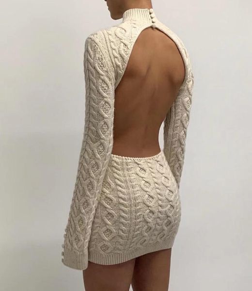 casual dresses 2021 autumn women wool backless knitted slim dress for female gdnz 10.10, Black;gray
casual dresses 2021 autumn women wool backless knitted slim dress for female gdnz 10.10, Black;gray