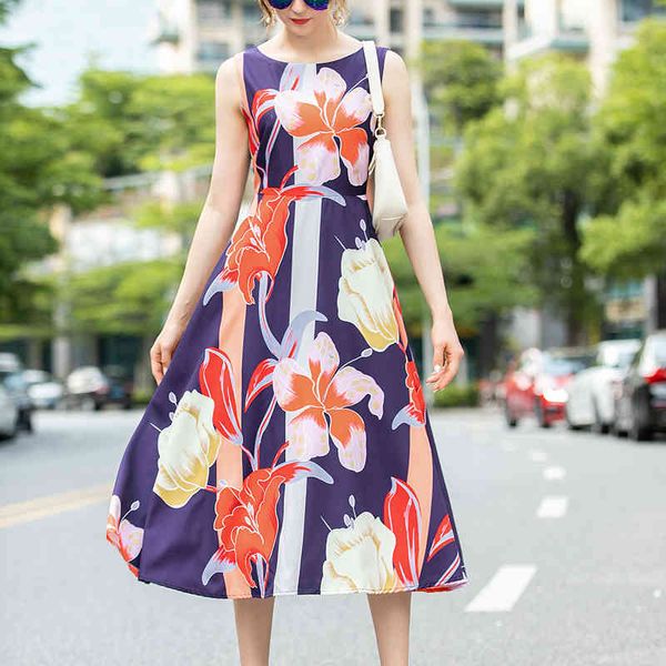 dress runway retro printing sleeveless party elegant temperament mid length dressed women wear quality, Black;gray
dress runway retro printing sleeveless party elegant temperament mid length dressed women wear quality, Black;gray