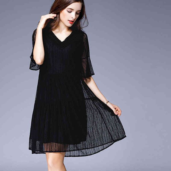 casual dresses shintimes summer fashion lace womens clothes hollow out patchwork plus size loose party black for women mglq, Black;gray
casual dresses shintimes summer fashion lace womens clothes hollow out patchwork plus size loose party black for women mglq, Black;gray