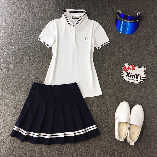 tracksuits fashion sport suit pure cotton leisure sports women's summer 2021 polo shirt pleated skirt two piece team, Gray
tracksuits fashion sport suit pure cotton leisure sports women's summer 2021 polo shirt pleated skirt two piece team, Gray