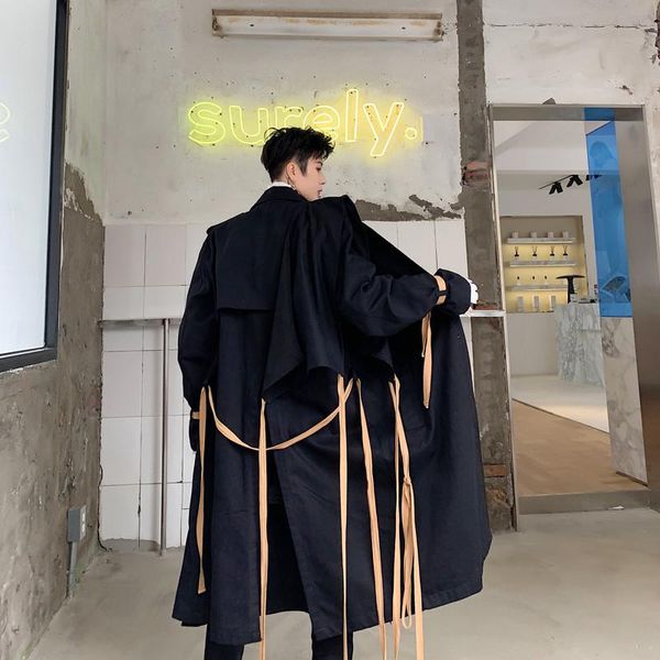hip hop oversize long trench coat men overcoat korean style punk rock ribbon patchwork windbreaker coats drop men's, Tan;black
hip hop oversize long trench coat men overcoat korean style punk rock ribbon patchwork windbreaker coats drop men's, Tan;black