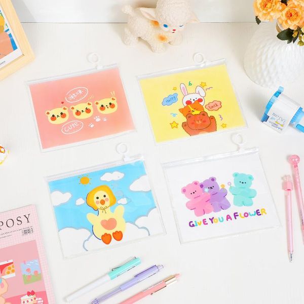 card holders transparent pvc pencil bag stationery storage organizer cute cartoon bear/ id girls waterproof zipper pouch, Brown;gray
card holders transparent pvc pencil bag stationery storage organizer cute cartoon bear/ id girls waterproof zipper pouch, Brown;gray