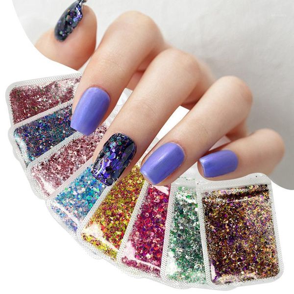 holographic nail glitter powder mixed size hexagon flakes sequins art decorations chameleon for manicure design1, Silver;gold
holographic nail glitter powder mixed size hexagon flakes sequins art decorations chameleon for manicure design1, Silver;gold