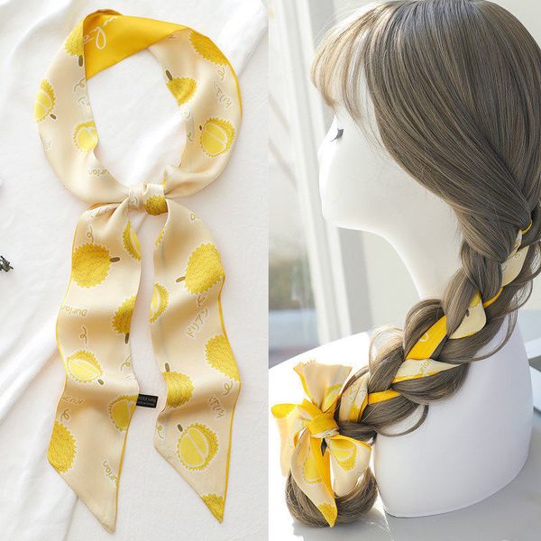 long narrow scarf female summer yellow tie hair with braided ribbon tie bag decorative tie ribbon belt., Blue;gray
long narrow scarf female summer yellow tie hair with braided ribbon tie bag decorative tie ribbon belt., Blue;gray