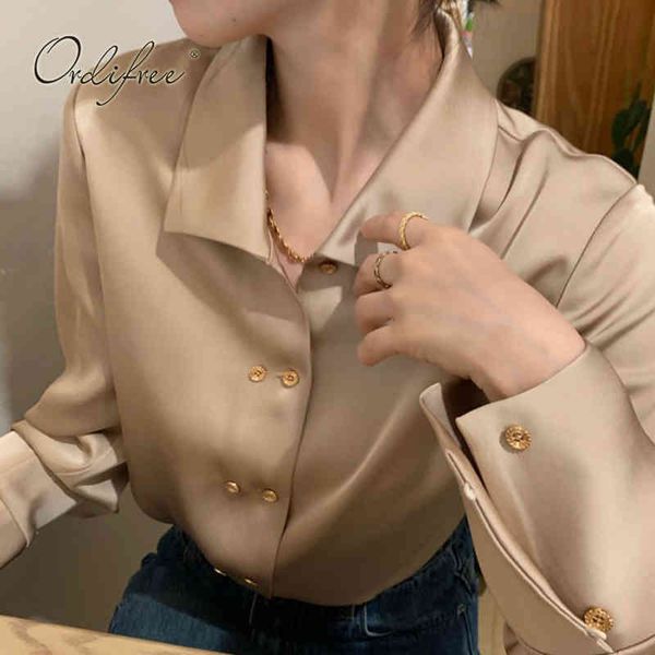 spring summer women satin blouse long sleeve casual streetwear silk shirt 210415, White
spring summer women satin blouse long sleeve casual streetwear silk shirt 210415, White