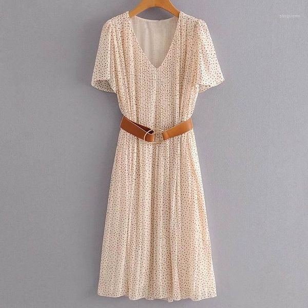 casual dresses summer dress women 2021 fashion polka dot print short sleeve belt pleated chiffon, Black;gray
casual dresses summer dress women 2021 fashion polka dot print short sleeve belt pleated chiffon, Black;gray