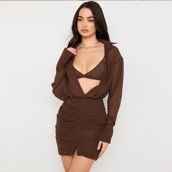 casual dresses women bodycon bandage mini dress v neck long sleeve streetwear party elegant club 2pcs set bra&dress, Black;gray
casual dresses women bodycon bandage mini dress v neck long sleeve streetwear party elegant club 2pcs set bra&dress, Black;gray