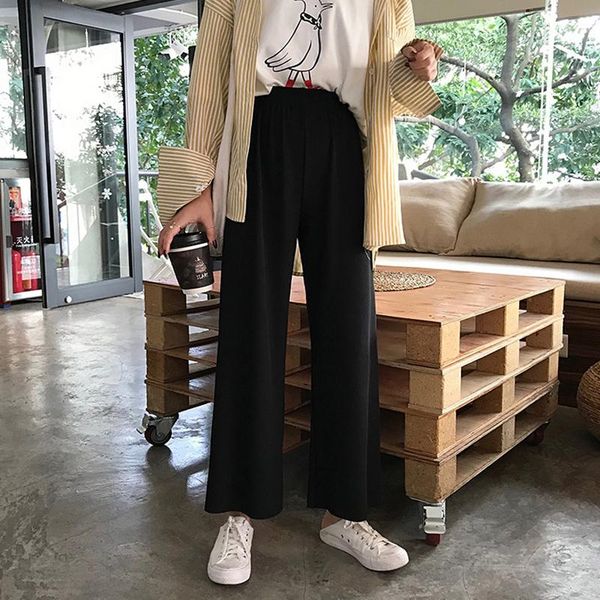 women's pants & capris causal women 2021 spring wide leg high waist slim and versatile vertical casual loose suit, Black;white
women's pants & capris causal women 2021 spring wide leg high waist slim and versatile vertical casual loose suit, Black;white