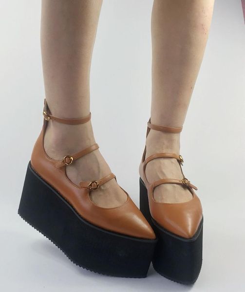 women's leisure lolita thick platform sandals wedge shoes pointed toe gladiator heels buckle strap, Black
women's leisure lolita thick platform sandals wedge shoes pointed toe gladiator heels buckle strap, Black