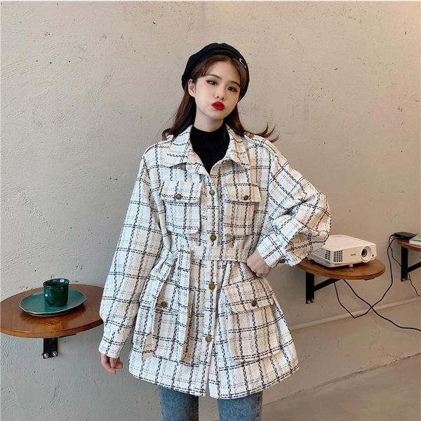 women's wool & blends vintage woman loose sashes short woolen coats 2021 chic female autumn soft turn-down collar outwear ladies pocket, Black
women's wool & blends vintage woman loose sashes short woolen coats 2021 chic female autumn soft turn-down collar outwear ladies pocket, Black