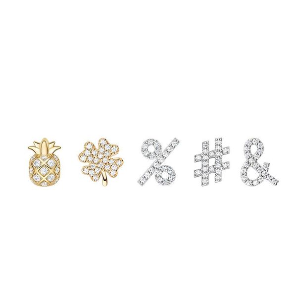 other sljely fashion real 925 sterling silver zirconia pineapple leaf symbol design mini mixed stud earrings women party brand jewelry, Golden;silver
other sljely fashion real 925 sterling silver zirconia pineapple leaf symbol design mini mixed stud earrings women party brand jewelry, Golden;silver