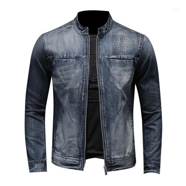 men's jackets winter 2021 denim men vintage business casual stand collar streetwear jean jacket coat male baseball coats1, Black;brown
men's jackets winter 2021 denim men vintage business casual stand collar streetwear jean jacket coat male baseball coats1, Black;brown