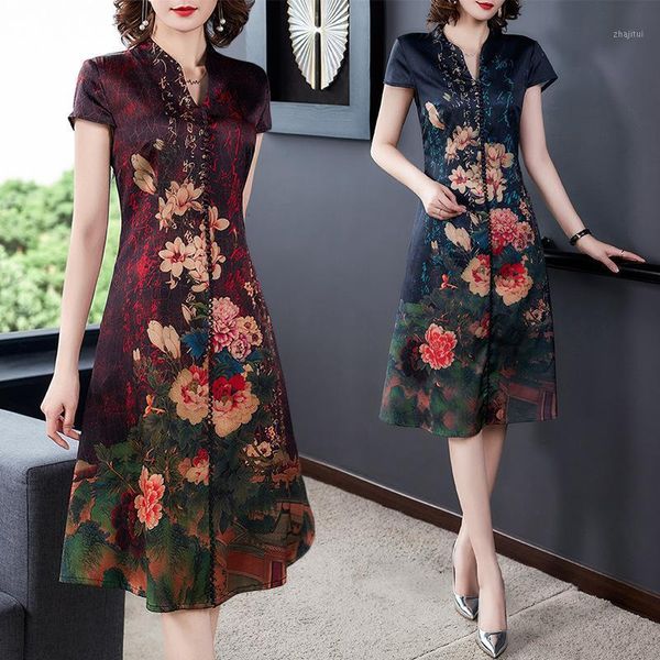 two piece dress silk women's summer grade hangzhou mulberry printing slim mother's, White
two piece dress silk women's summer grade hangzhou mulberry printing slim mother's, White