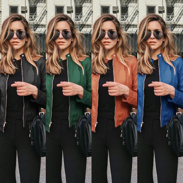women's jackets 2021 women pu leather fashion basic jacket coats autumn slim turn down collar long sleeve outwear 12colors, Black;brown
women's jackets 2021 women pu leather fashion basic jacket coats autumn slim turn down collar long sleeve outwear 12colors, Black;brown