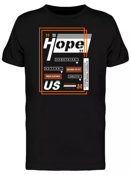 Hope Us Typography Tee Men's -Image by Shutterstock, White;black