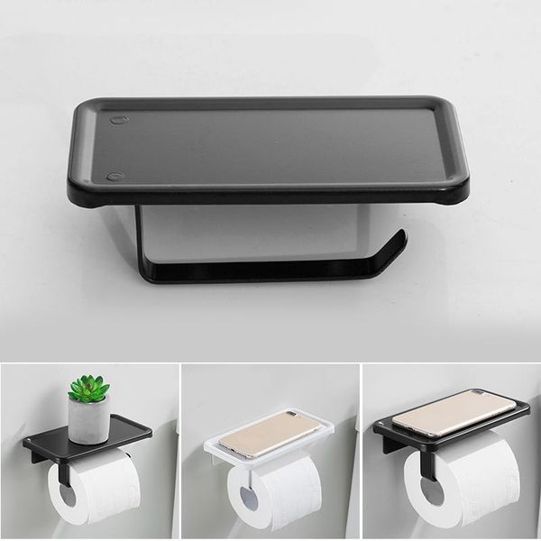 toilet paper holders holder with shelf tissue for bathroom roll wall mount punch hrt4