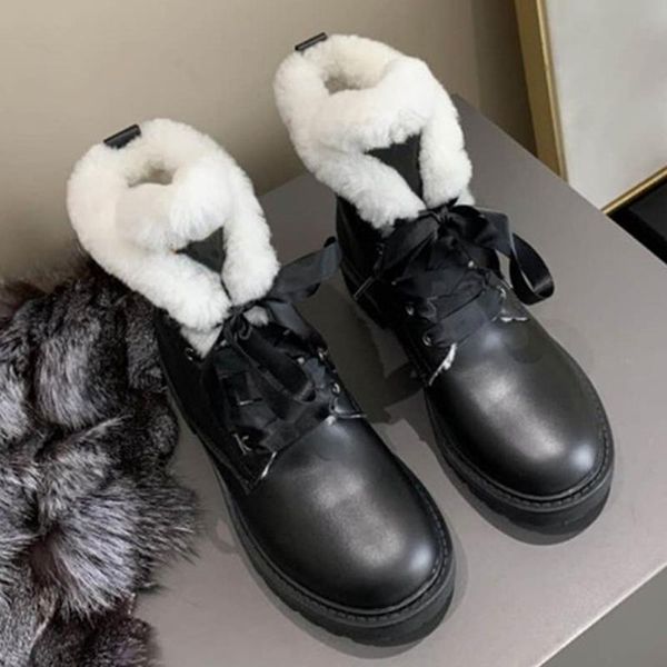 boots chunky woman shoes winter lace up genuine leather warm fur ankle botas mujer women, Black
boots chunky woman shoes winter lace up genuine leather warm fur ankle botas mujer women, Black