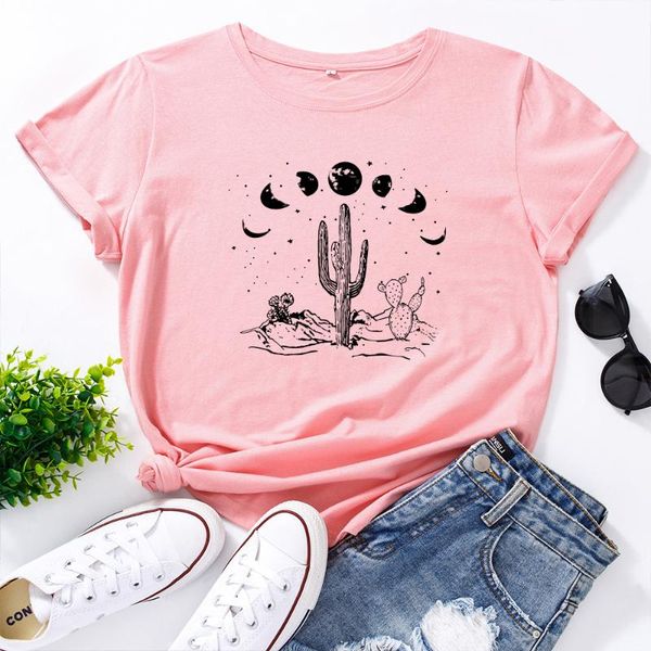 women's t-shirt moon phase cactus plants graphic tees for women cotton short sleeve tee woman t-shirts female shirt summer clothes top, White
women's t-shirt moon phase cactus plants graphic tees for women cotton short sleeve tee woman t-shirts female shirt summer clothes top, White