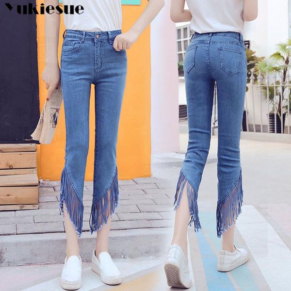 women's jeans spring autumn korean fashion casual high waist plus size female women skinny tassel flare pants, Blue
women's jeans spring autumn korean fashion casual high waist plus size female women skinny tassel flare pants, Blue