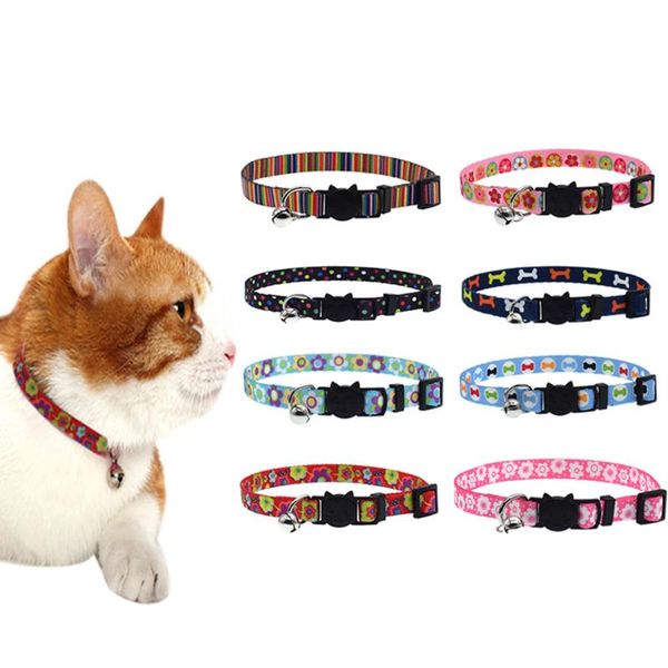 ly cat collar with bell safety buckle adjustable kitten small dogs cats printing collars pet supplies 8 colors gato & leads
ly cat collar with bell safety buckle adjustable kitten small dogs cats printing collars pet supplies 8 colors gato & leads