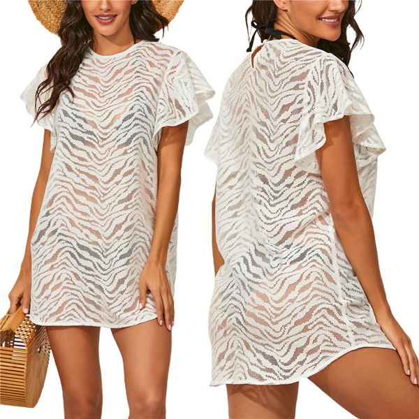 lace swimwear women bikini cover up tulle mesh ruffled short sleeve beach smock dress beachwear mini dresses women's, White;black
lace swimwear women bikini cover up tulle mesh ruffled short sleeve beach smock dress beachwear mini dresses women's, White;black