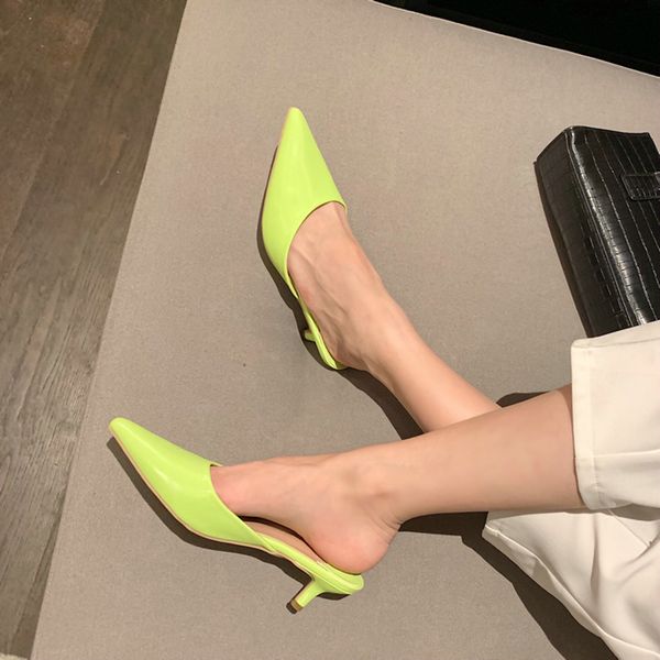 small pointed toe stiletto sandals simple shallow mouth baotou womens slippers one-foot beach sandals solid color womens shoes, Black
small pointed toe stiletto sandals simple shallow mouth baotou womens slippers one-foot beach sandals solid color womens shoes, Black