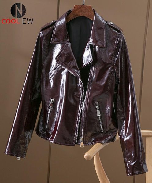 women's leather & faux italian designer women moto biker sheepskin patent jacket zipper 2021 outerwear coat luxury genuine, Black
women's leather & faux italian designer women moto biker sheepskin patent jacket zipper 2021 outerwear coat luxury genuine, Black