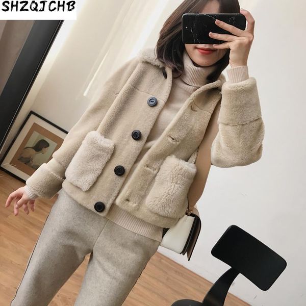 women's fur & faux jchb 2021 short real coat women autumn winter jacket 100% wool korean shearing coats veste fourrure femme kj, Black
women's fur & faux jchb 2021 short real coat women autumn winter jacket 100% wool korean shearing coats veste fourrure femme kj, Black