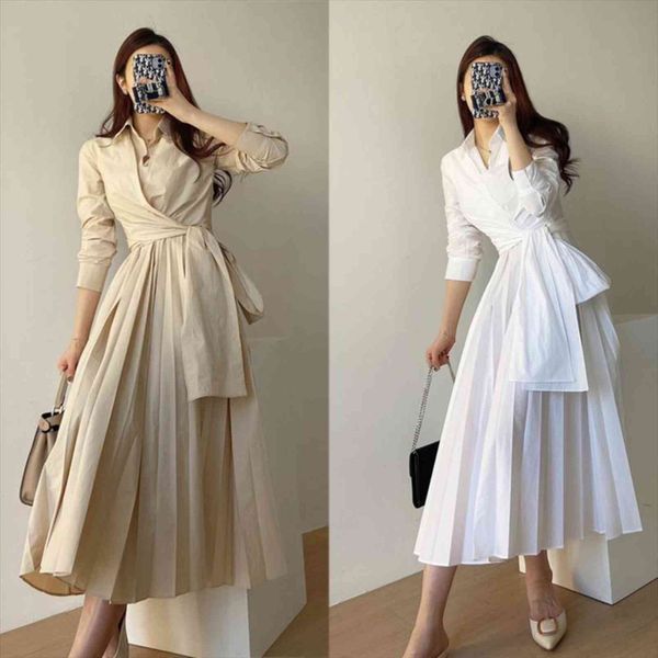 korean chic casual white womens dress long sleeve turn down collar shirts women elegant lace up mid length loose vestido, Black;gray
korean chic casual white womens dress long sleeve turn down collar shirts women elegant lace up mid length loose vestido, Black;gray