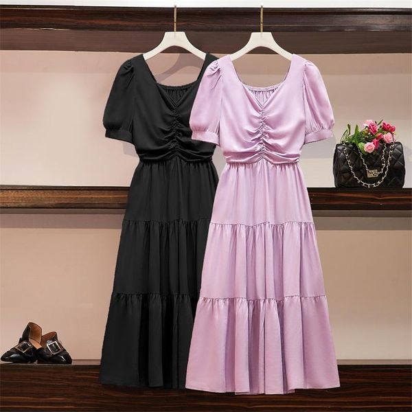 plus size dresses ehqaxin summer ladies v-neck short-sleeved chiffon slim korean version of solid color loose hedging long skirt, Black
plus size dresses ehqaxin summer ladies v-neck short-sleeved chiffon slim korean version of solid color loose hedging long skirt, Black
