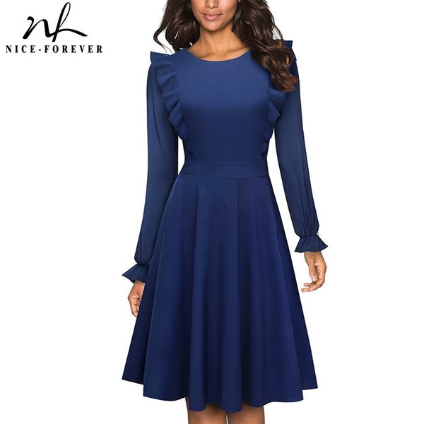nice-forever retro pure color ruffle sleeve dresses cocktail party flared women dress btya181 210419, White
nice-forever retro pure color ruffle sleeve dresses cocktail party flared women dress btya181 210419, White