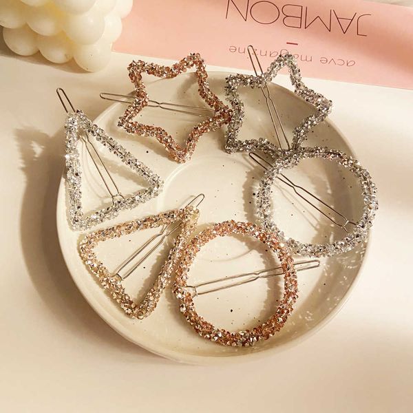 crystal diamond round hairpin five pointed star triangle round frog hairpin, Golden;silver
crystal diamond round hairpin five pointed star triangle round frog hairpin, Golden;silver
