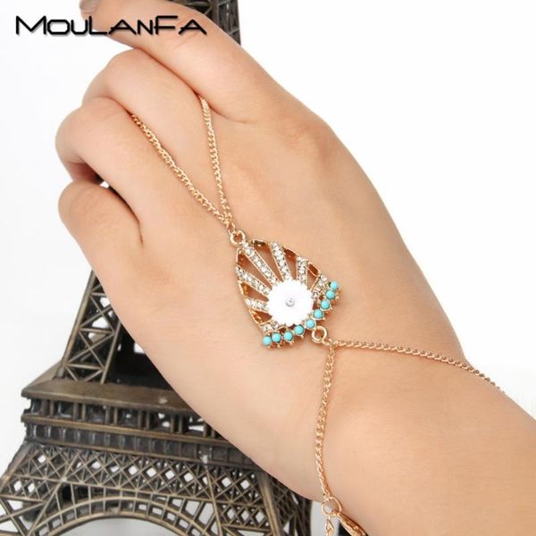 charm bracelets moulanfa blue beads women hand wear bracelet shell shape harness finger chain with resin flower, Golden;silver
charm bracelets moulanfa blue beads women hand wear bracelet shell shape harness finger chain with resin flower, Golden;silver