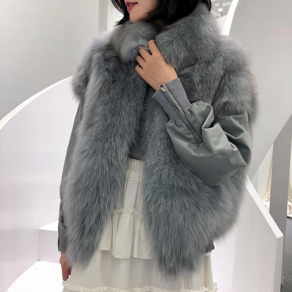 women's fur & faux parka winter women real coat autumn double-side wear parkas korean vintage jacket abrigo mujer my1093, Black
women's fur & faux parka winter women real coat autumn double-side wear parkas korean vintage jacket abrigo mujer my1093, Black