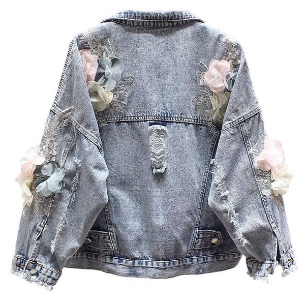 women's jackets 2021 korobov korean autumn arrival denim long sleeve pearls butterfly diamonds coats pockets jeans jacket femme, Black;brown
women's jackets 2021 korobov korean autumn arrival denim long sleeve pearls butterfly diamonds coats pockets jeans jacket femme, Black;brown