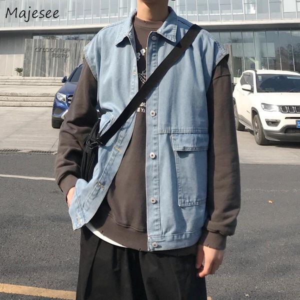 men's jackets men solid denim coats oversize sleeveless jacket single breasted all-match design teen stylish ulzzang chic outwear male, Black;brown
men's jackets men solid denim coats oversize sleeveless jacket single breasted all-match design teen stylish ulzzang chic outwear male, Black;brown