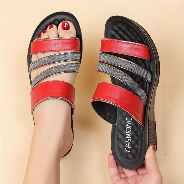 sandals shoes woman summer women leather flat comfortable footwear beach slippers women's wedge low heels mother, Black
sandals shoes woman summer women leather flat comfortable footwear beach slippers women's wedge low heels mother, Black