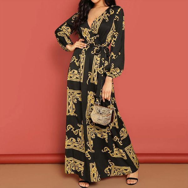 dress summer boho wrap long women skirt holiday maxi loose print lantern sleeve v neck elegante dresses cocktail party, Black
dress summer boho wrap long women skirt holiday maxi loose print lantern sleeve v neck elegante dresses cocktail party, Black