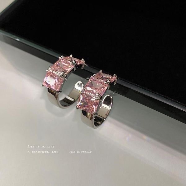 hoop & huggie korean original design advanced personality sweet cool pink crystal c-shaped minority versatile ear ring female, Golden;silver
hoop & huggie korean original design advanced personality sweet cool pink crystal c-shaped minority versatile ear ring female, Golden;silver