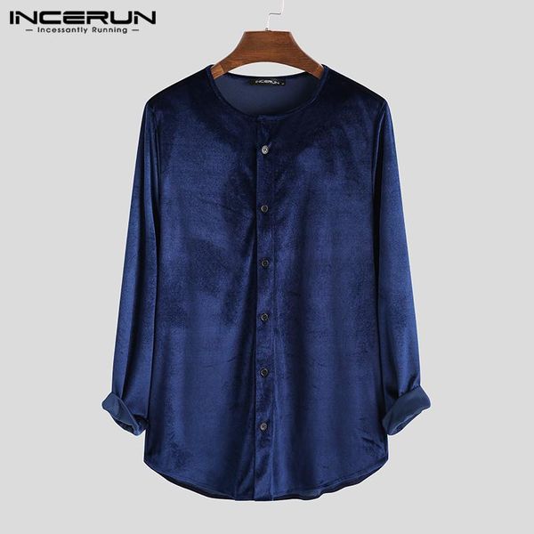 men's casual shirts incerun fashion men shirt solid long sleeve velvets button fitness blouse brand camisa business streetwear 2021, White;black
men's casual shirts incerun fashion men shirt solid long sleeve velvets button fitness blouse brand camisa business streetwear 2021, White;black