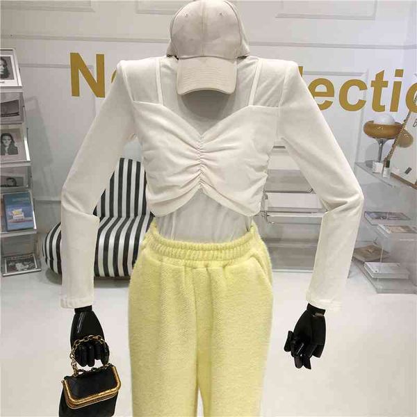 false two thin pieces bottoming female 2021 niche design temperament suspend superior sleeve shirt, White
false two thin pieces bottoming female 2021 niche design temperament suspend superior sleeve shirt, White