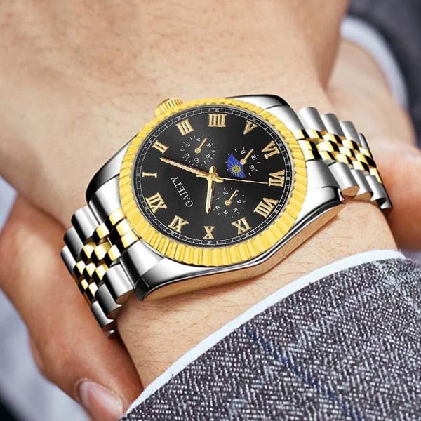 men's watch luxury business men waterproof date black gold dial watches fashion male clock wrist relogio masculino wristwatches, Slivery;brown
men's watch luxury business men waterproof date black gold dial watches fashion male clock wrist relogio masculino wristwatches, Slivery;brown