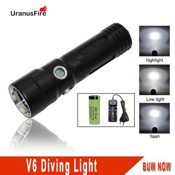 uranusfire scuba diving led waterproof v6 2000 lumens powerful portable tactical lights 18650 26650 dive torch flashlights torche torches 
uranusfire scuba diving led waterproof v6 2000 lumens powerful portable tactical lights 18650 26650 dive torch flashlights torche torches