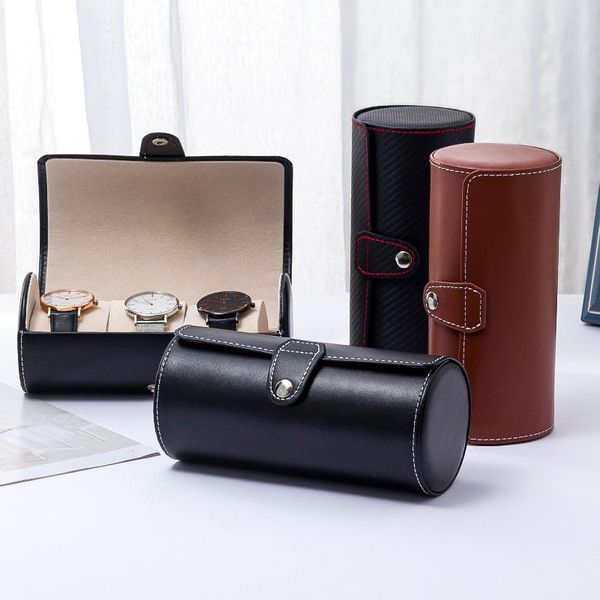 watch boxes & cases storage box pu leather 3-bit cylinder high-end jewelry display organizer gift, Black;blue
watch boxes & cases storage box pu leather 3-bit cylinder high-end jewelry display organizer gift, Black;blue