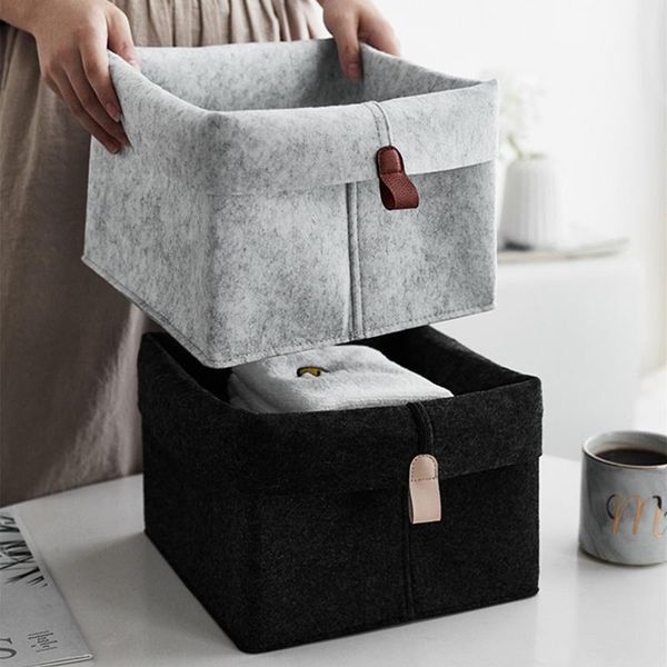 1pc felt storage basket living room tea table black gray sundries cloth box bedroom socks laundry bags
1pc felt storage basket living room tea table black gray sundries cloth box bedroom socks laundry bags