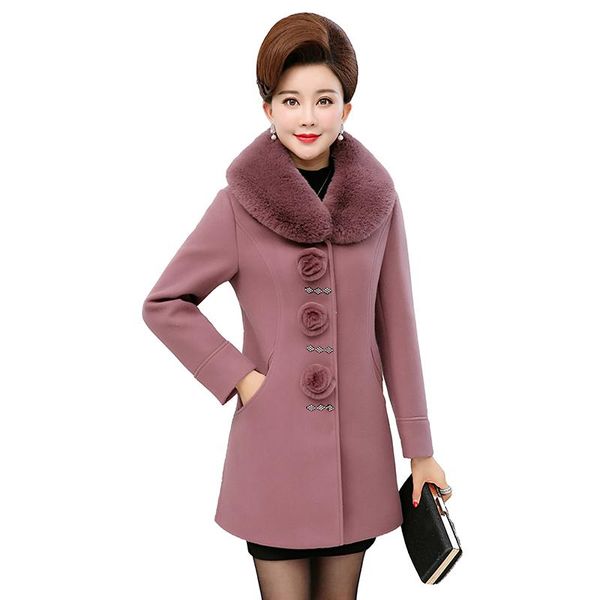 women's wool & blends boutique womens winter coat high-end fashion thickening warm middle-aged large size fur collar trench, Black
women's wool & blends boutique womens winter coat high-end fashion thickening warm middle-aged large size fur collar trench, Black