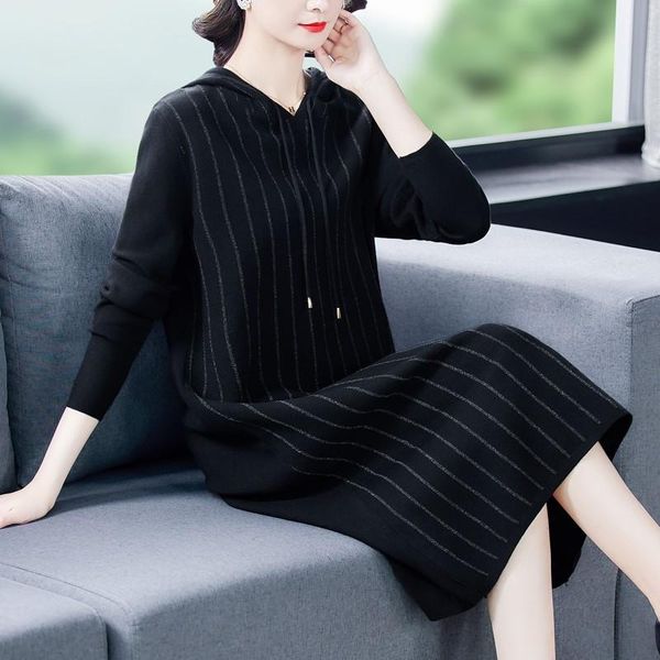 plus size hooded sweater dress stripe women fashion autumn winter knitted pullover dresses long sleeve jumper pull femme clothes casual, Black;gray
plus size hooded sweater dress stripe women fashion autumn winter knitted pullover dresses long sleeve jumper pull femme clothes casual, Black;gray